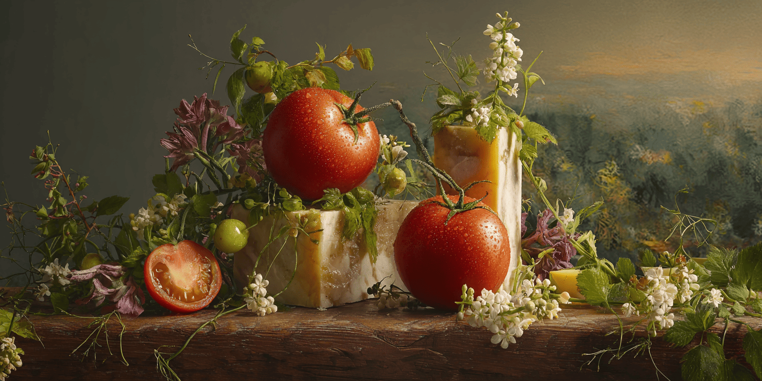 dark tomato over leaf banner