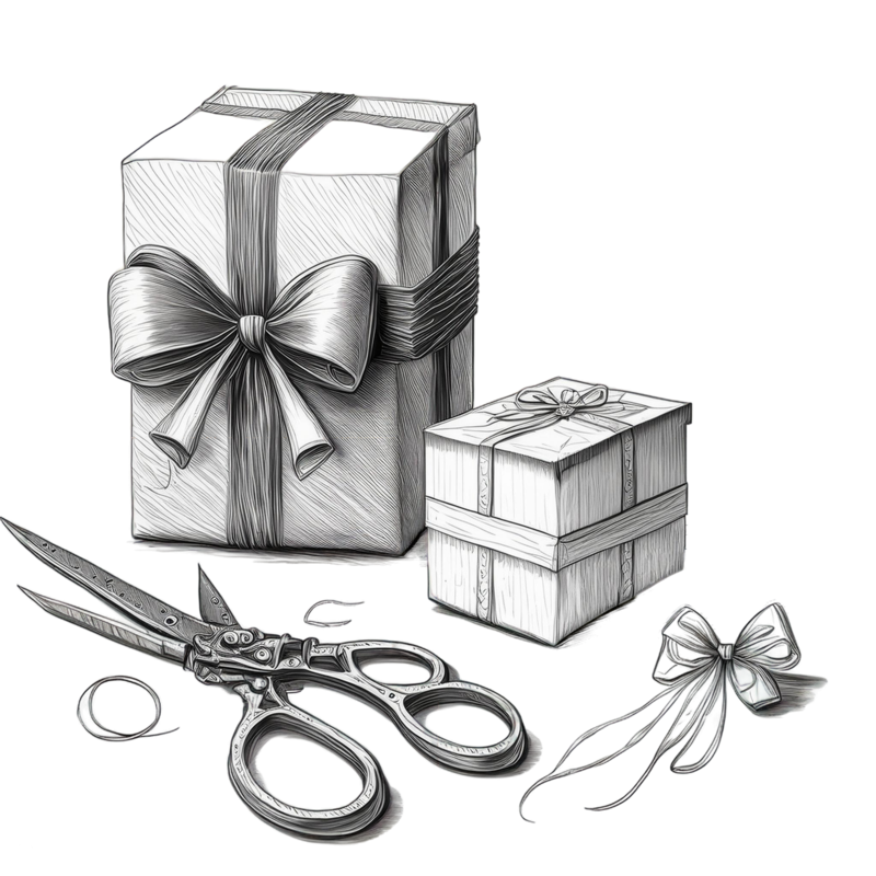 duas caixas de presentes desenhados