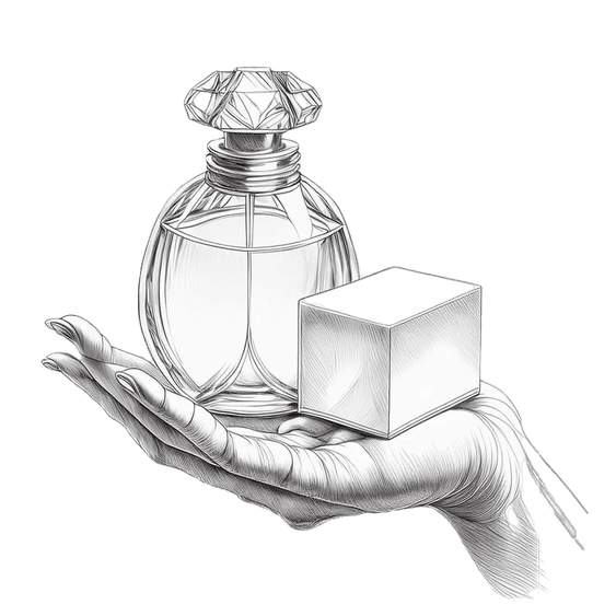 mão a segurar um perfume