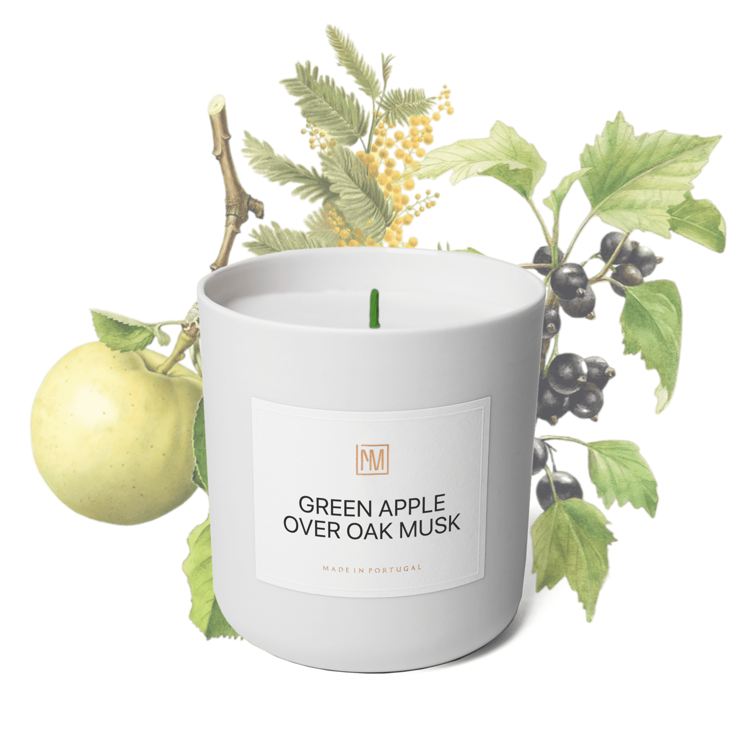 Green Apple over Oak Moss Scented Candle