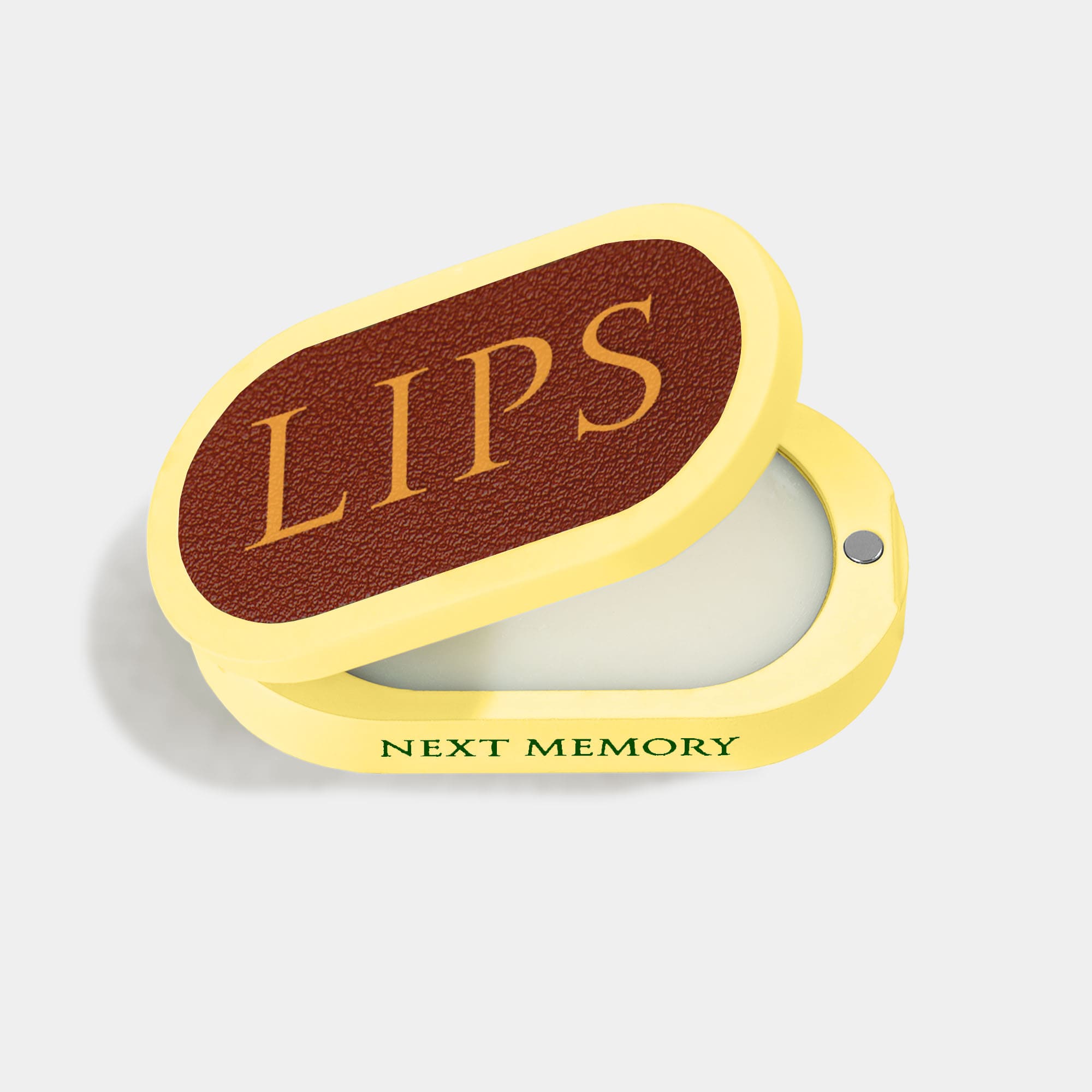 opened pastel de nata lip balm in a pastel veil case