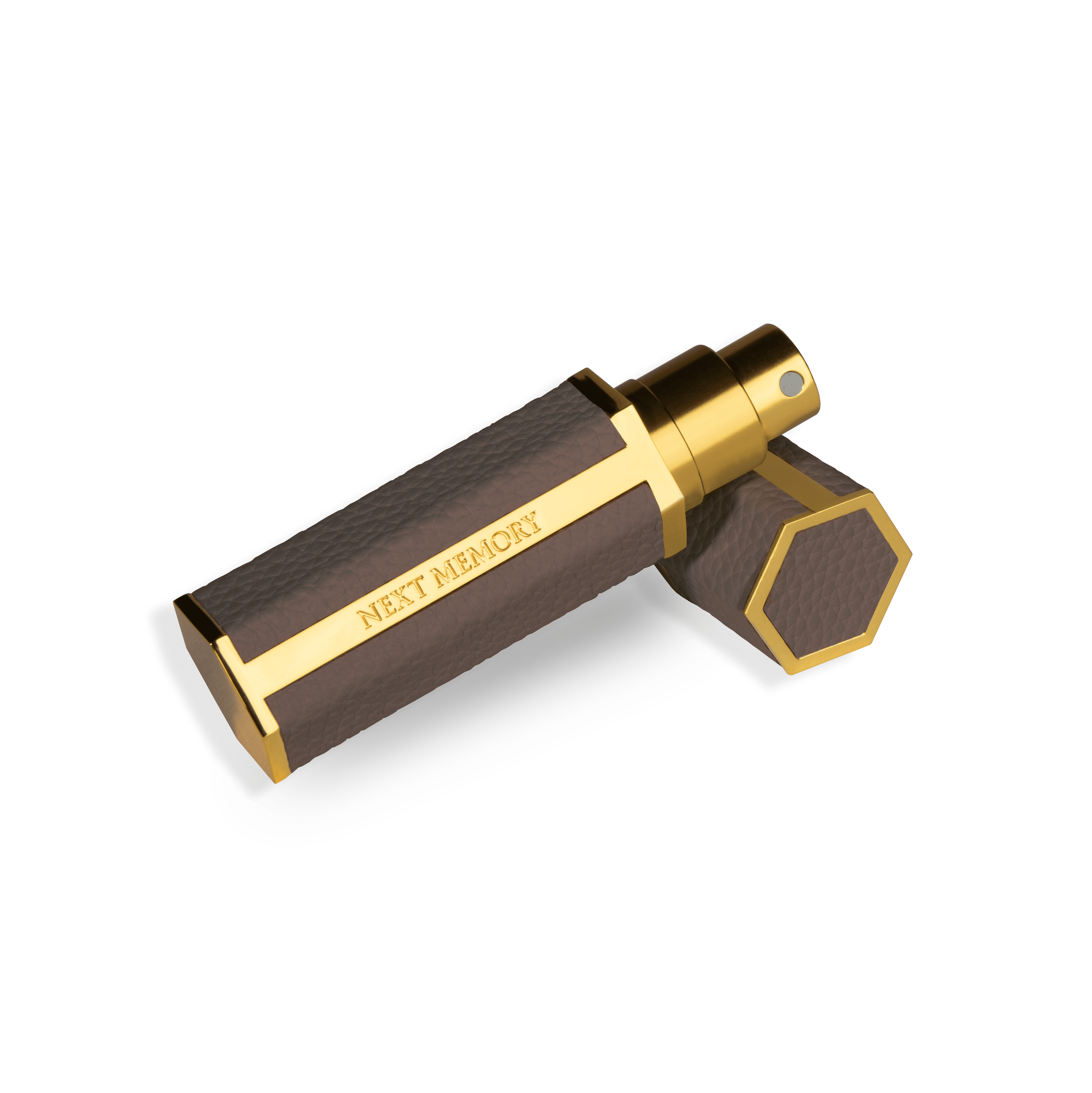 Hexagonal traveller atomizer in grey color