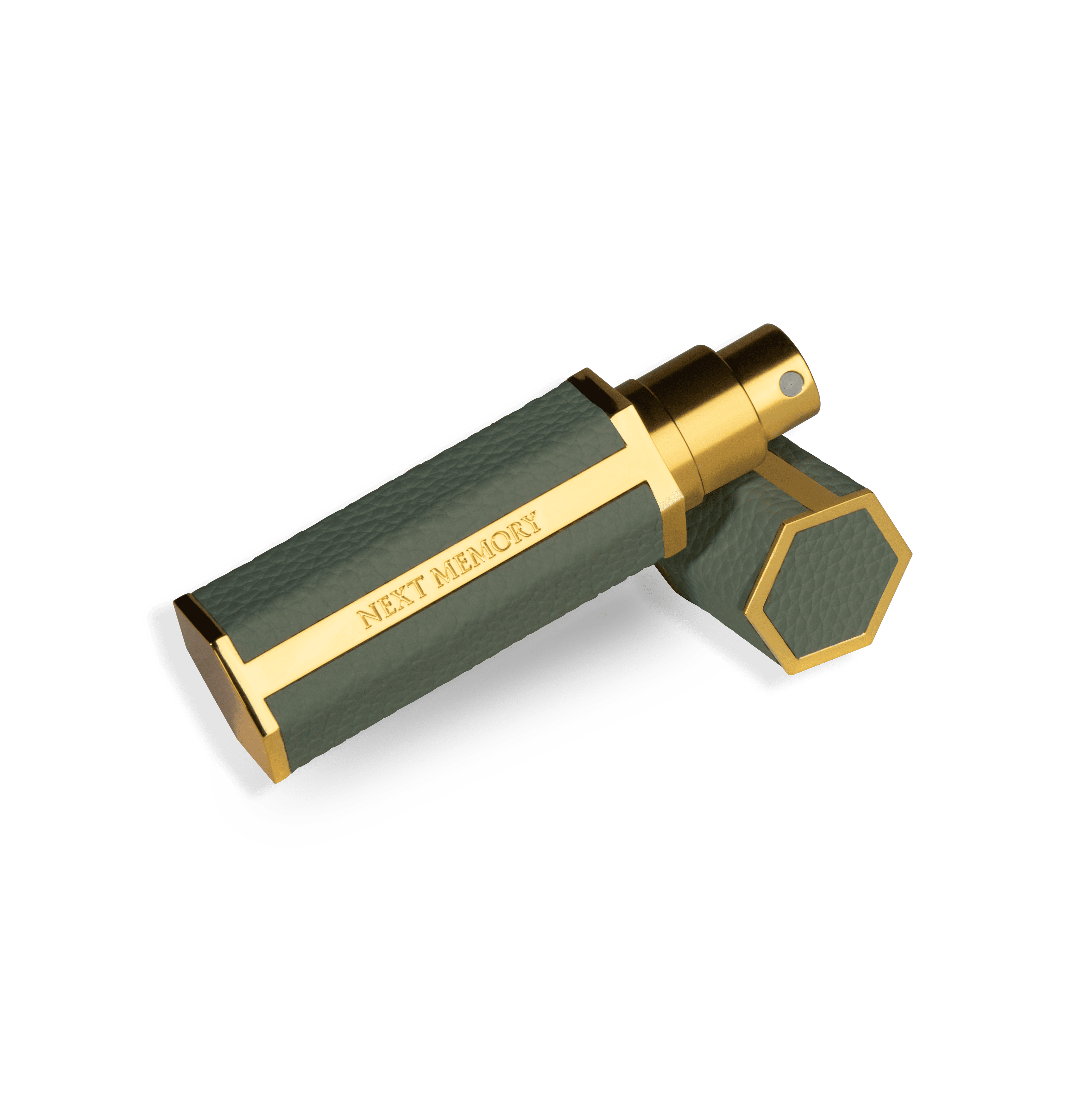 Hexagonal traveller atomizer in light green color