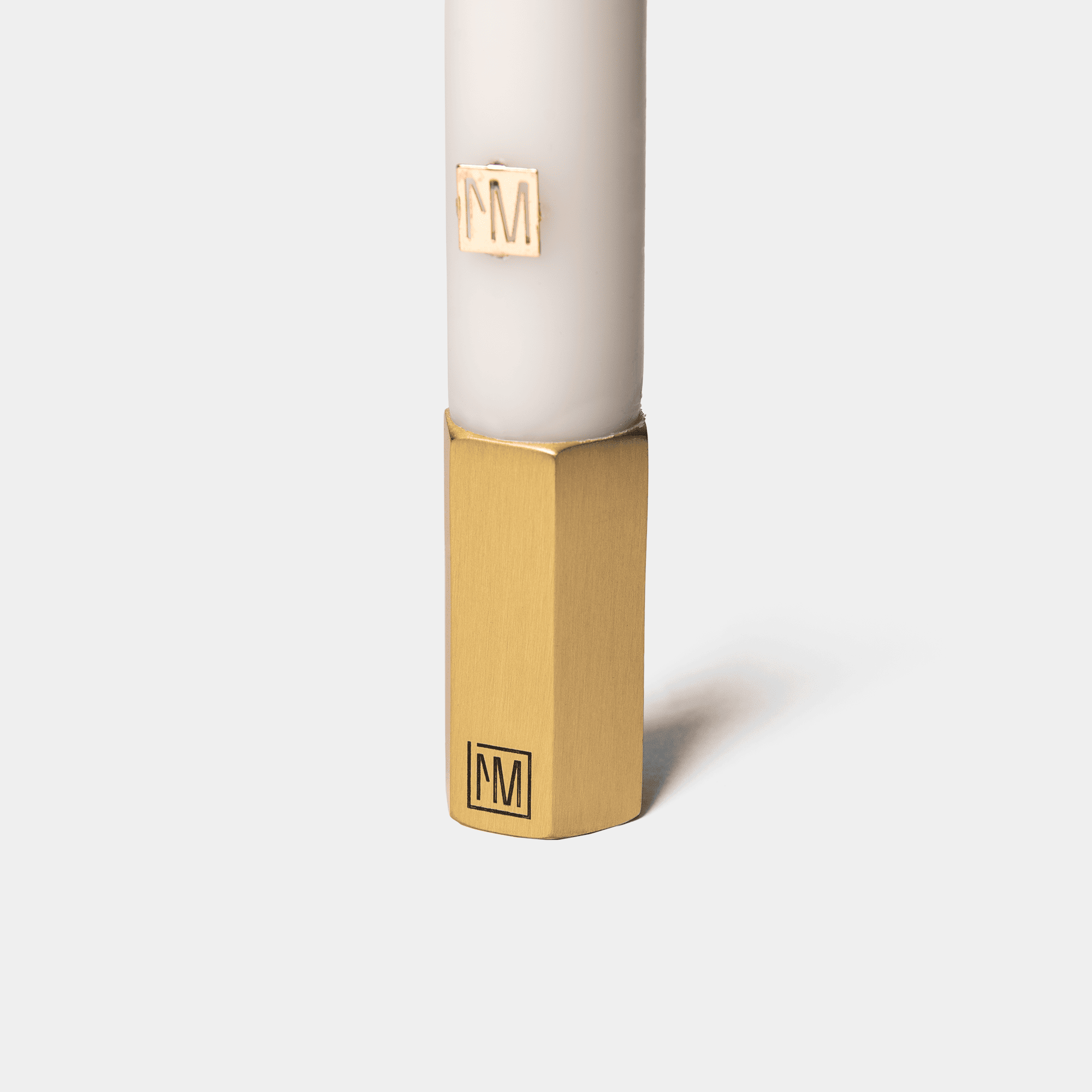 The_Brass_Hexagon_Candle_Holder_Medium_-_With Candle_Detail
