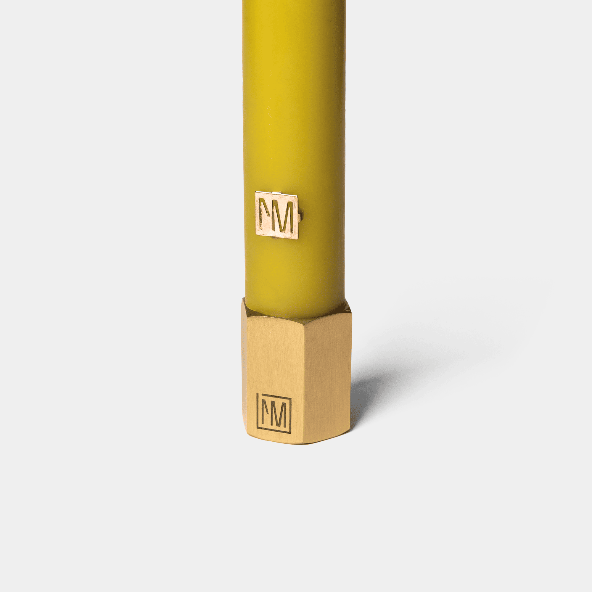 The_Brass_Hexagon_Candle_Holder_Small_-_With Candle_Detail