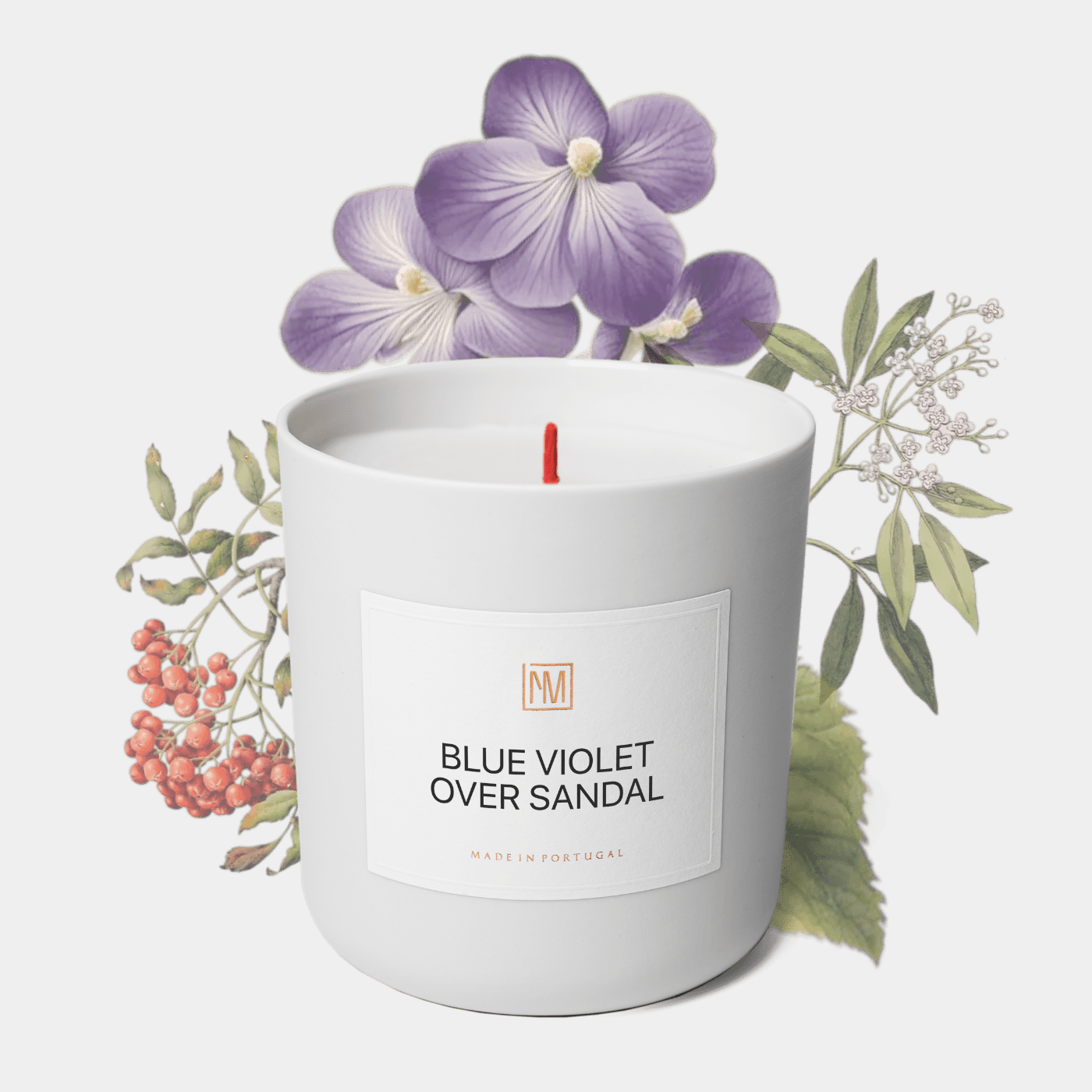 blue violet over sandal scented candle olfactory notes
