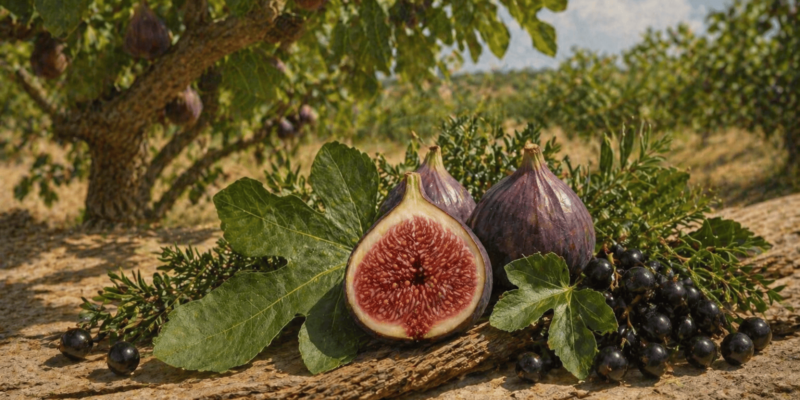 Purple Fig over Wood