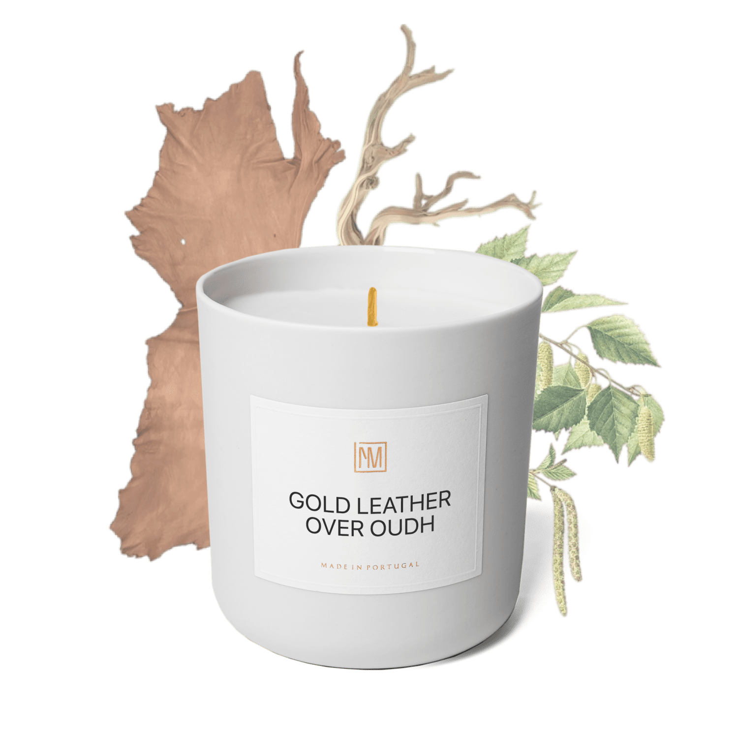 Gold Leather over Oudh Scented Candle