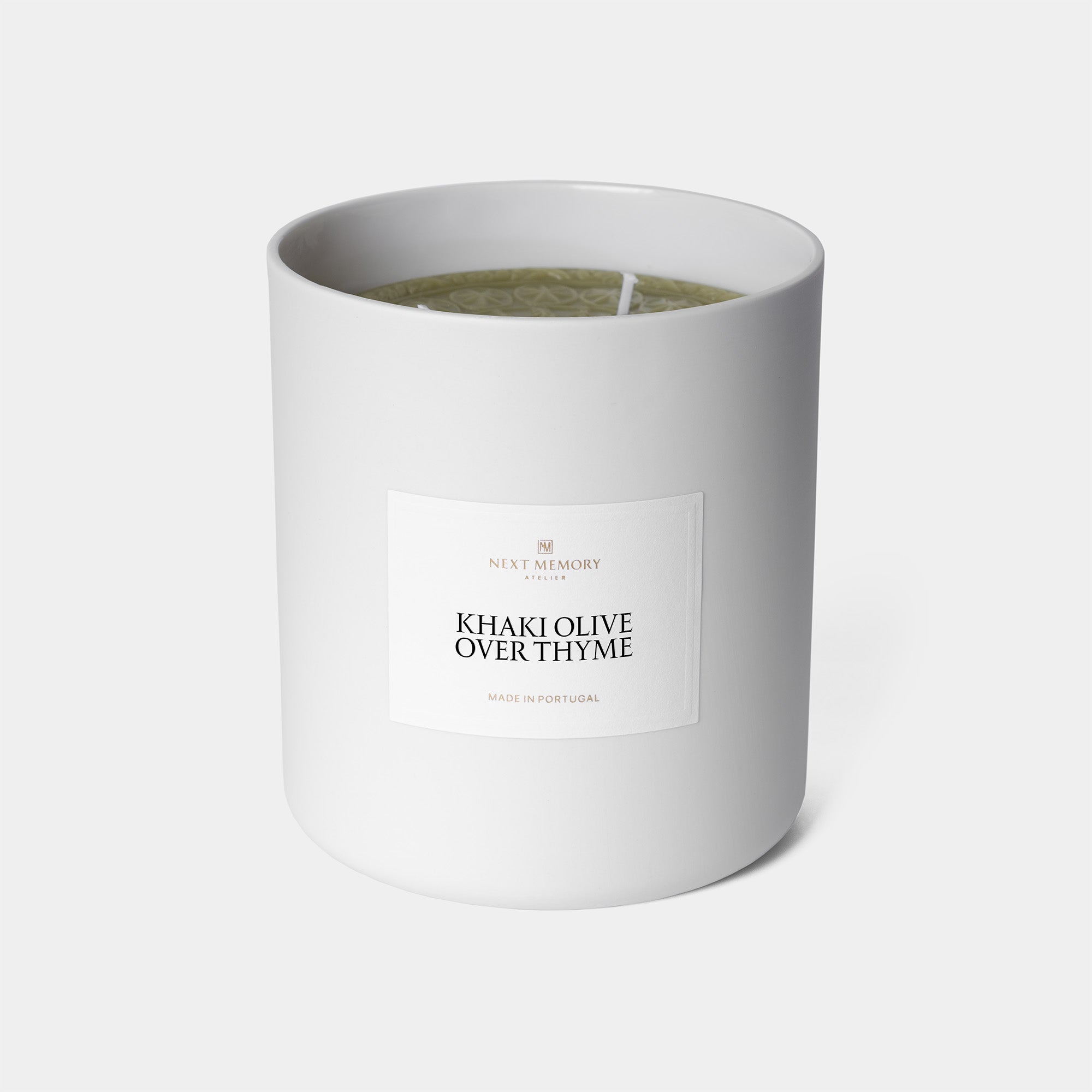 khaki olive over thyme grand medallion candle