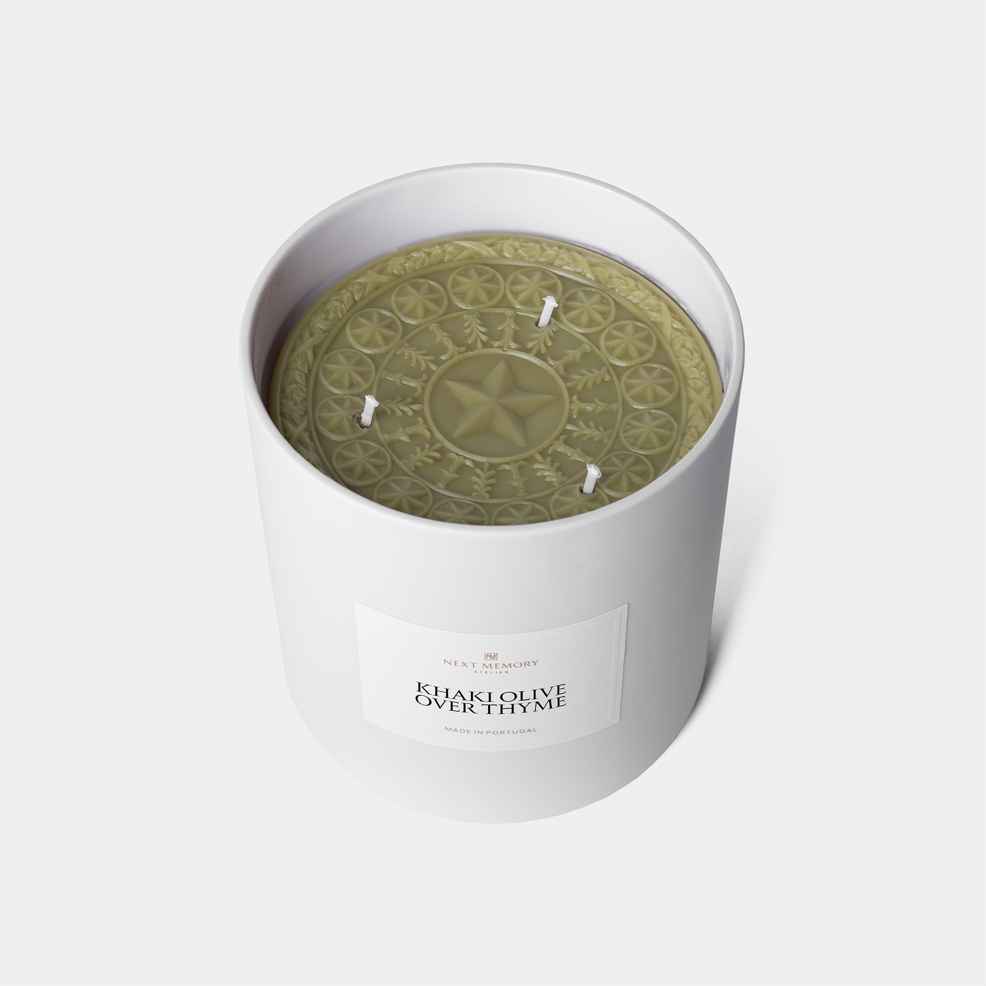 khaki olive over thyme grand medallion top view