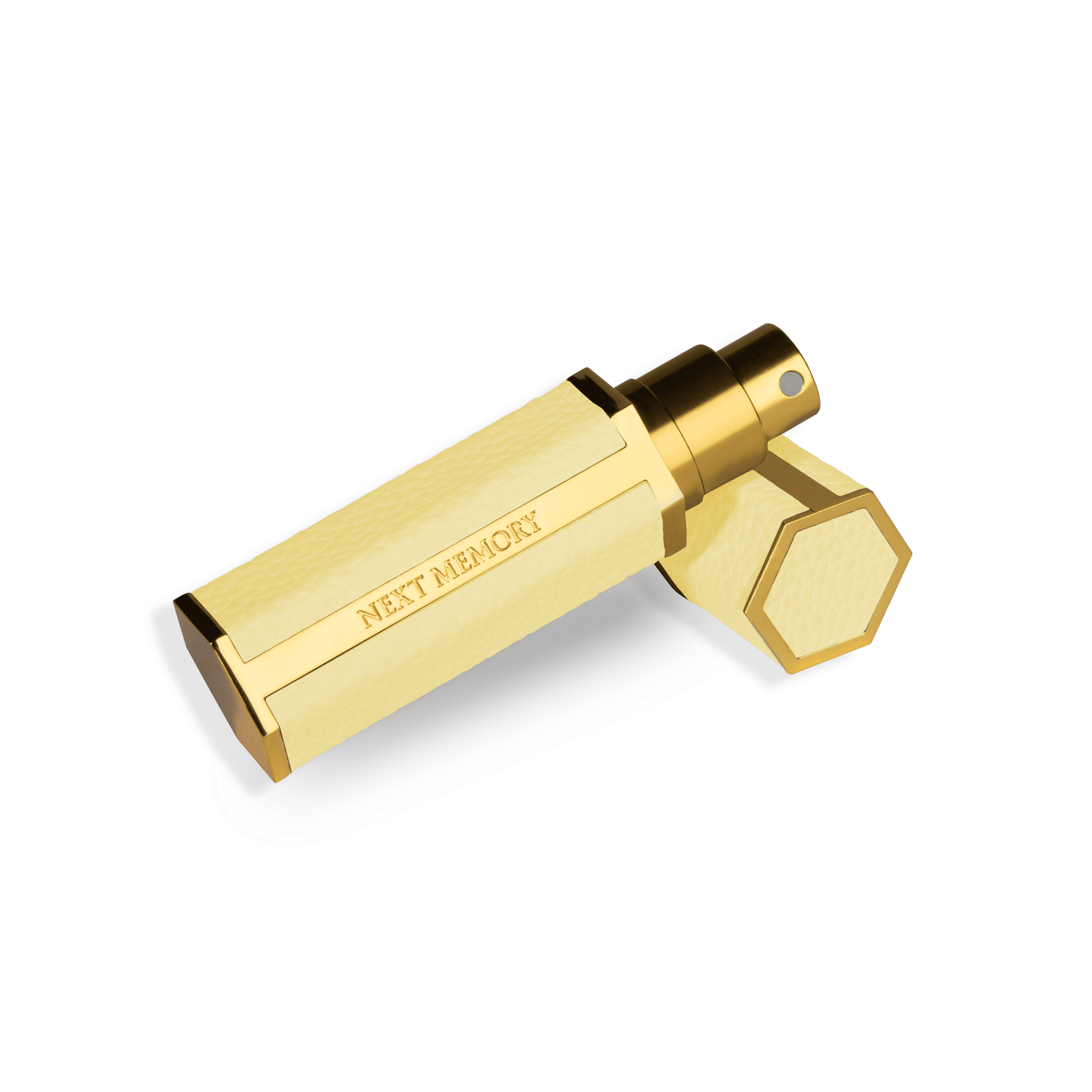 Hexagonal traveller atomizer in yellow color