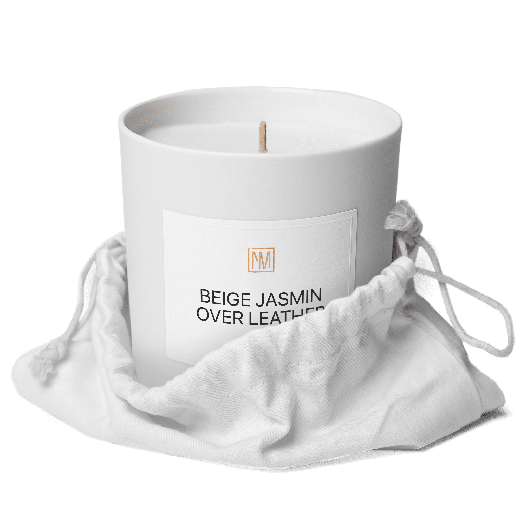 Beige Jasmin over Leather Scented Candle - NEXT MEMORY__Floral