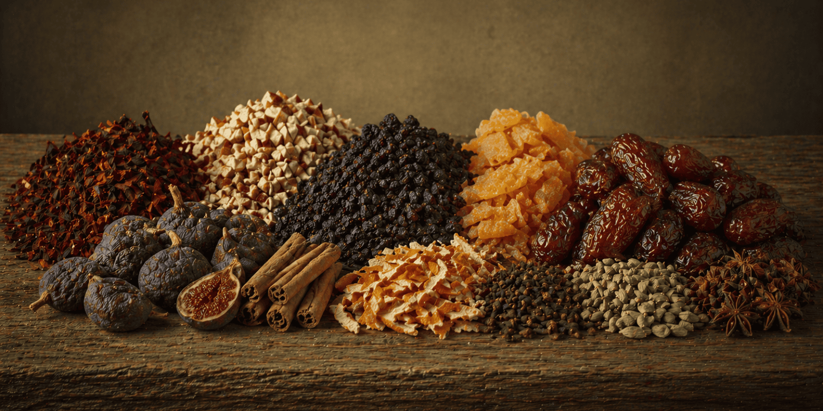 vitamin booster storytelling banner with Hibiscus, Apple, Currant, Mango, Dates, Figs, Cinnamon, Orange Peel, Cloves, Green Cardamom, Star Anise